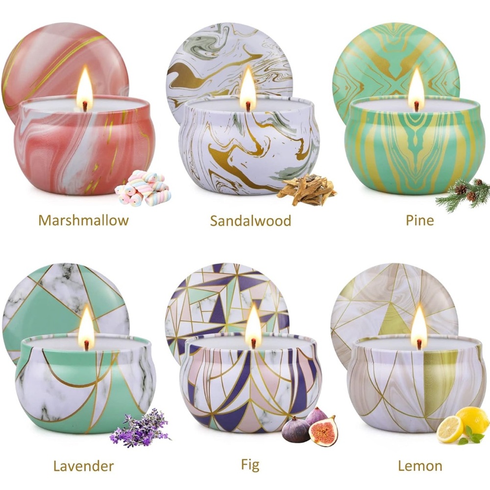 6 Pack Scented Candles, 2.2oz Aromatherapy Candles for Home Scented, Natural Soy